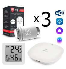 Комплект управления Royal Thermo для 3 радиаторов по Wi-Fi Smart Heat HH-01/THS30ZB, белый