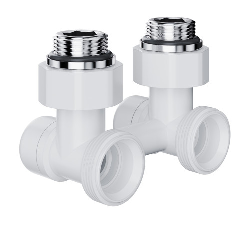 Узел нижнего подключения Royal Thermo Design угловой 1/2"х3/4" EK (белый) купить  в Сочи Узел нижнего подключения Royal Thermo Design угловой 1/2"х3/4" EK (белый) купить  в Сочи