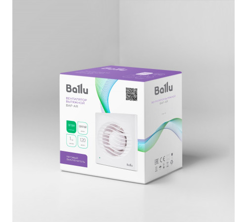 Вентилятор вытяжной Ballu BAF-AR 120 VP с обратным клапаном и тяговым выключателем купить в Сочи Вентилятор вытяжной Ballu BAF-AR 120 VP с обратным клапаном и тяговым выключателем купить в Сочи