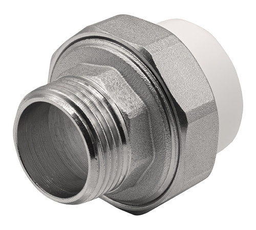 Муфта THERMOLIGHT комбинированная разъемная PP-R НР 32х1" белый (5/100) Муфта THERMOLIGHT комбинированная разъемная PP-R НР 32х1" белый (5/100)