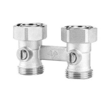 Узел нижнего подключения VARMEGA, 3/4"EKх3/4"EK НР-ВР, прямой, для двухтрубных систем, VM14111