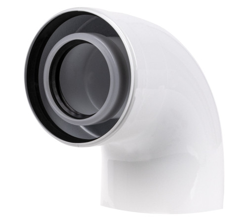 Отвод коаксиальный Royal Thermo 60/100, 90 гр. M/F для конденсационных котлов купить в Сочи Отвод коаксиальный Royal Thermo 60/100, 90 гр. M/F для конденсационных котлов купить в Сочи