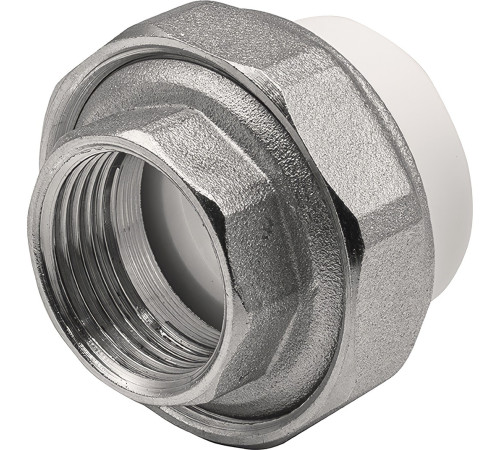 Муфта THERMOLIGHT комбинированная разъемная PP-R ВР 25х3/4" белый (10/170) Муфта THERMOLIGHT комбинированная разъемная PP-R ВР 25х3/4" белый (10/170)