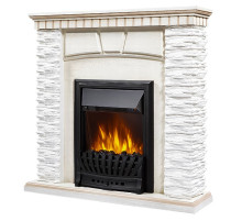 Портал Firelight Porto Classic камень белый, шпон беленый дуб