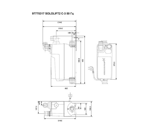 Установка канализационная Grundfos SOLOLIFT 2 C-3 Установка канализационная Grundfos SOLOLIFT 2 C-3