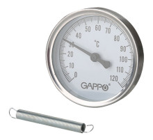 Термометр Gappo биметаллический накладной с пружиной 1"-2" x 0-120C