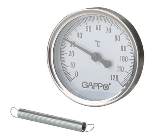 Термометр Gappo биметаллический накладной с пружиной 1"-2" x 0-120C купить  в Сочи Термометр Gappo биметаллический накладной с пружиной 1"-2" x 0-120C купить  в Сочи