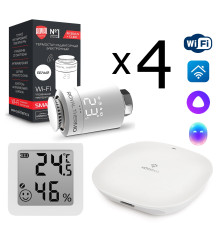 Комплект управления Royal Thermo для 4 радиаторов по Wi-Fi Smart Heat HH-01/THS30ZB, белый