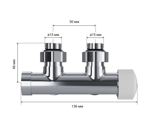 Узел нижнего подключения термостатический угловой Royal Thermo Design Pro 15мм М30х1,5 (Хром) купить  в Сочи Узел нижнего подключения термостатический угловой Royal Thermo Design Pro 15мм М30х1,5 (Хром) купить  в Сочи