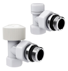Набор термостатический угловой Royal Thermo Design 1/2"М30х1,5 (Белый)