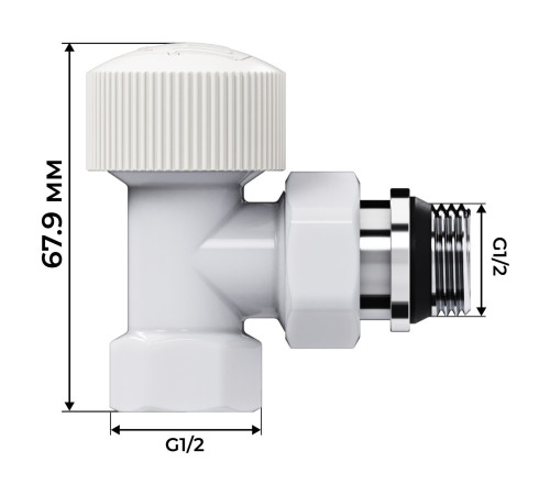 Набор термостатический угловой Royal Thermo Design 1/2"М30х1,5 (Белый) купить  в Сочи Набор термостатический угловой Royal Thermo Design 1/2"М30х1,5 (Белый) купить  в Сочи