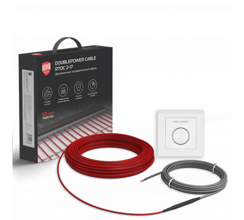 Кабель нагревательный Royal Thermo RTDC 2-17-1200 с терморегулятором RTO-16 Кабель нагревательный Royal Thermo RTDC 2-17-1200 с терморегулятором RTO-16