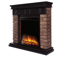 Портал Firelight Bricks Wood Classic камень темный, шпон венге