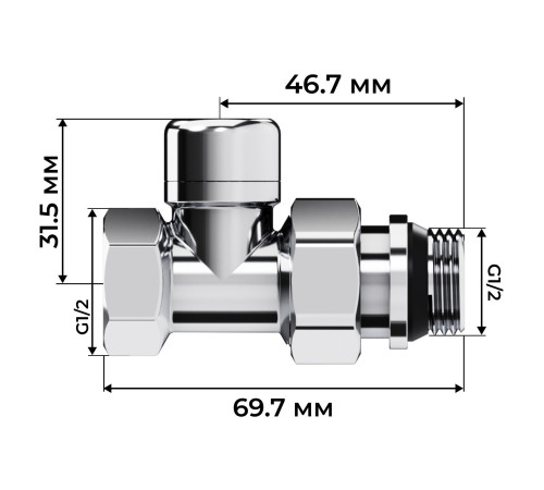 Набор термостатический прямой Royal Thermo Design 1/2"М30х1,5 (Хром) купить  в Сочи Набор термостатический прямой Royal Thermo Design 1/2"М30х1,5 (Хром) купить  в Сочи