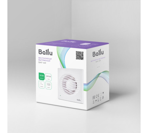 Вентилятор вытяжной Ballu BAF-AR 100 V с обратным клапаном купить в Сочи Вентилятор вытяжной Ballu BAF-AR 100 V с обратным клапаном купить в Сочи