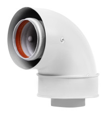 Отвод коаксиальный промежуточный Royal Thermo 60/100, 90 гр. M/M, подкл. через хомут