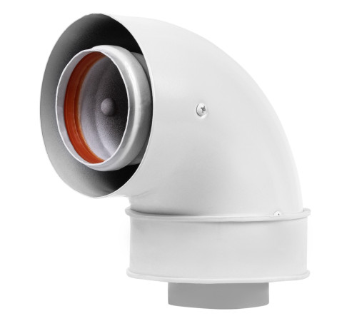 Отвод коаксиальный промежуточный Royal Thermo 60/100, 90 гр. M/M, подкл. через хомут купить  в Сочи Отвод коаксиальный промежуточный Royal Thermo 60/100, 90 гр. M/M, подкл. через хомут купить  в Сочи