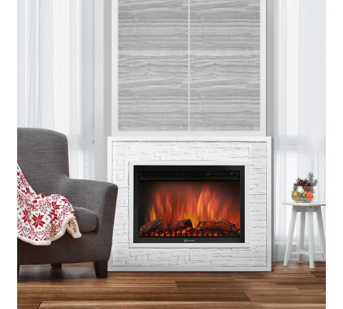 Каминокомплект:Очаг Electrolux EFP/P-3320RLS, портал Loft 30 камень белый, белая эмаль купить в Сочи Каминокомплект:Очаг Electrolux EFP/P-3320RLS, портал Loft 30 камень белый, белая эмаль купить в Сочи