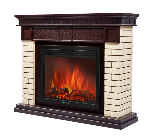 Портал Firelight Bricks 25 камень бежевый, шпон темный дуб купить в Сочи Портал Firelight Bricks 25 камень бежевый, шпон темный дуб купить в Сочи