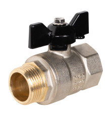 Кран шаровой латунный LD Pride 47.20.B-Н.Б Ду 20 Ру 40 вн-нр, (бабочка)