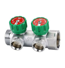 Коллектор регулирующий VARMEGA VM14632, 1", на 2 выхода 3/4"ЕК, хромированный