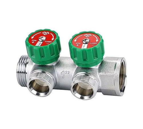 Коллектор регулирующий VARMEGA VM14632, 1", на 2 выхода 3/4"ЕК, хромированный купить  в Сочи