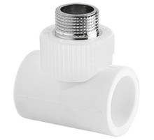 Тройник TEBO бел. PP-R комб. 20х1/2" НР (20/120), арт. 030040502