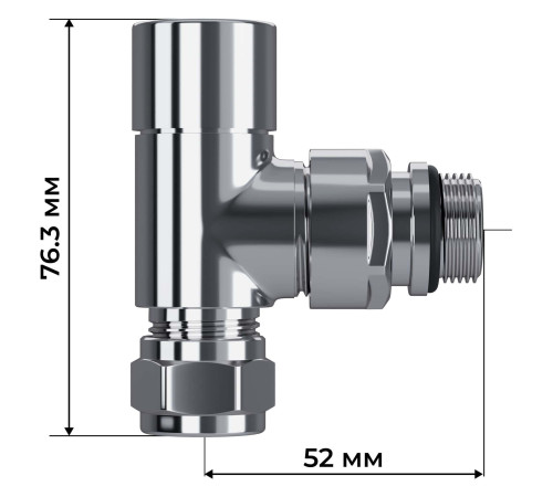 Набор термостатический угловой Royal Thermo Design Pro 15мм М30х1,5 (Хром) купить  в Сочи Набор термостатический угловой Royal Thermo Design Pro 15мм М30х1,5 (Хром) купить  в Сочи