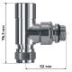 Набор термостатический угловой Royal Thermo Design Pro 15мм М30х1,5 (Хром) купить  в Сочи