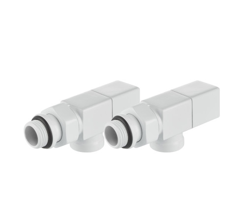 Набор дизайн-вентилей Royal Thermo CUBE, осевой (белый) 1/2" купить  в Сочи