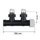 Узел нижнего подключения термостатический угловой Royal Thermo Design Pro 15мм М30х1,5 (Черный) купить  в Сочи