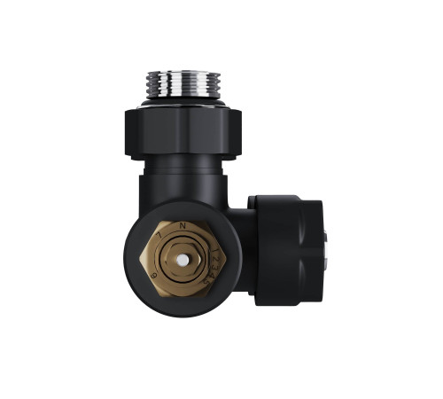 Узел нижнего подключения термостатический угловой Royal Thermo Design Pro 15мм М30х1,5 (Черный) купить  в Сочи