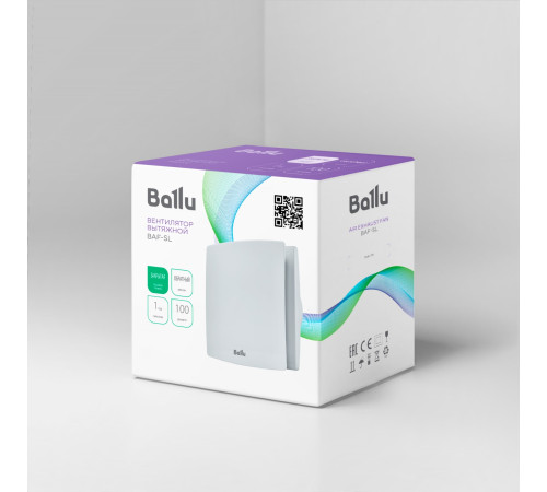 Вентилятор вытяжной Ballu BAF-SL 100 V с обратным клапаном купить в Сочи Вентилятор вытяжной Ballu BAF-SL 100 V с обратным клапаном купить в Сочи
