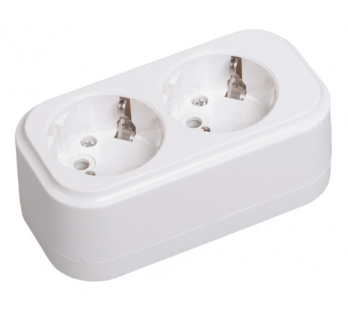 Колодка (розетка) 2гн с З/К белая 16А К02 ИЕК CLASSIC (IEK) для подключения электроприборов