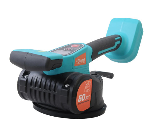 TV1860 Виброприсоска аккум д/укл плитки STURM 18В, BatterySystem, 60кг, d=123 мм, без АКБ и ЗУ для переноса, подъема, выравнивания при укладке напольной и настенной плитки больших размеров 