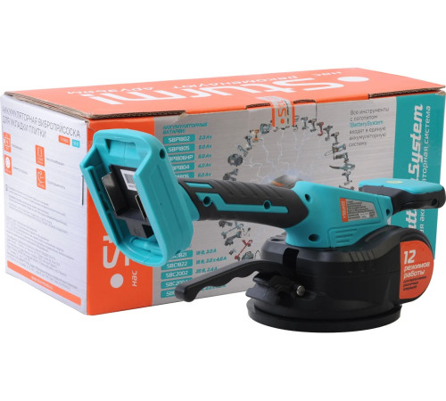 TV1860 Виброприсоска аккум д/укл плитки STURM 18В, BatterySystem, 60кг, d=123 мм, без АКБ и ЗУ для переноса, подъема, выравнивания при укладке напольной и настенной плитки больших размеров 