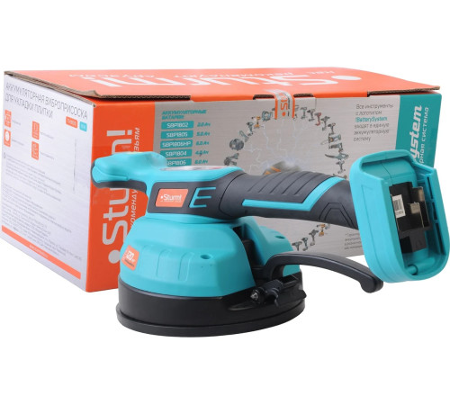 TV18120 Виброприсоска аккум д/укл плитки STURM 18В, BatterySystem, 120кг, d=160 мм, без АКБ и ЗУ для переноса, подъема, выравнивания при укладке напольной и настенной плитки больших размеров 