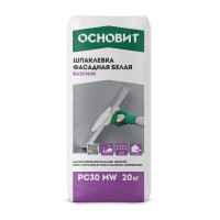 Основит Шпаклевка Базсилк цементная белая Т-30 Фасадная