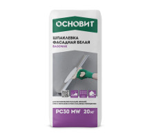 Основит Шпаклевка Базсилк цементная белая Т-30 Фасадная