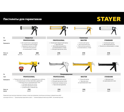 STAYER 600 мл, алюминиевый корпус, универсальный, закрытый пистолет для герметика, Professional (0673-60) для работы с герметиками в алюминиевой фольге и пластиковых картриджах объемом до 600 мл STAYER 600 мл, алюминиевый корпус, универсальный, закрытый пистолет для герметика, Professional (0673-60) для работы с герметиками в алюминиевой фольге и пластиковых картриджах объемом до 600 мл