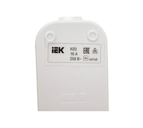 Колодка 3гн с З/К белая К03 ИЕК (IEK) Переносная разборная розетка 