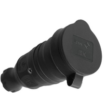 Колодка 1 гн с З/К черная каучук с крышкой переносная IP44 ИЕК (IEK)