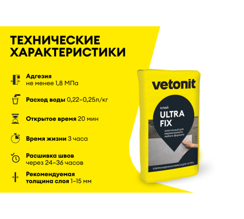 Клей для облиц-я плиткой Vetonit ULTRA FIX при отриц.темппературе 25 кг, Ветонит бум меш  для керамогранита любого формата. Класс С2 Т S1 по ГОСТ Р 56387-2018 Клей для облиц-я плиткой Vetonit ULTRA FIX при отриц.темппературе 25 кг, Ветонит бум меш  для керамогранита любого формата. Класс С2 Т S1 по ГОСТ Р 56387-2018