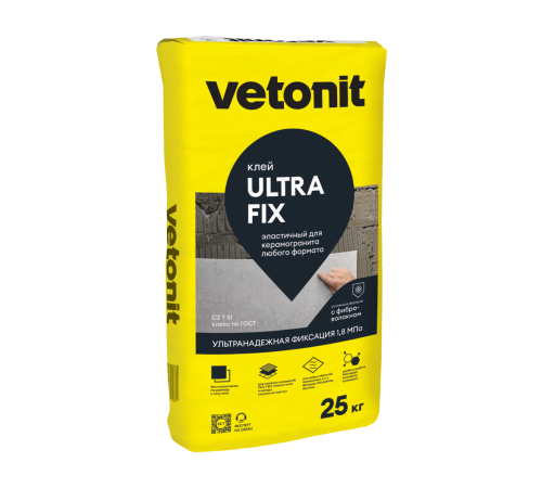 Клей для облиц-я плиткой Vetonit ULTRA FIX при отриц.темппературе 25 кг, Ветонит бум меш  для керамогранита любого формата. Класс С2 Т S1 по ГОСТ Р 56387-2018 Клей для облиц-я плиткой Vetonit ULTRA FIX при отриц.темппературе 25 кг, Ветонит бум меш  для керамогранита любого формата. Класс С2 Т S1 по ГОСТ Р 56387-2018